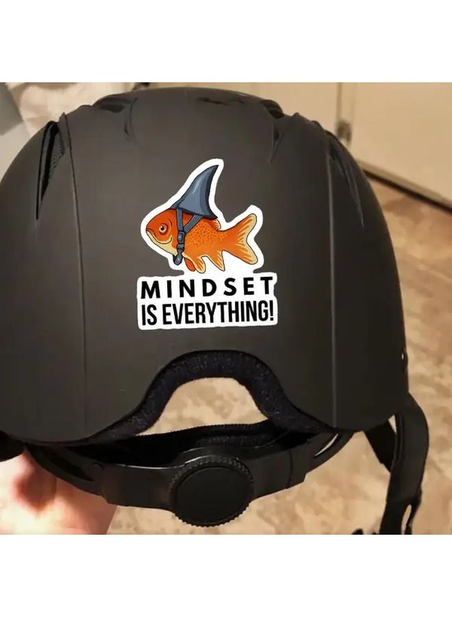 Mindset Is Everything Shark Vinyl Sticker 3pcs Glossy Reusable Decal For Laptops Water Bottles - Image 4